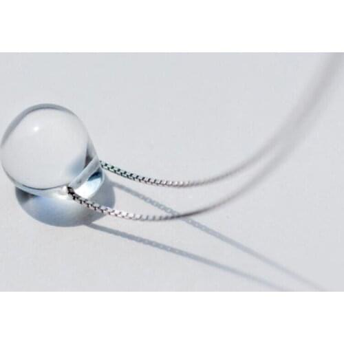 Mermaids Tear Water Drop Necklace Silver Colour Chain Two Choices with Natural White Crystal Fashion Jewelry