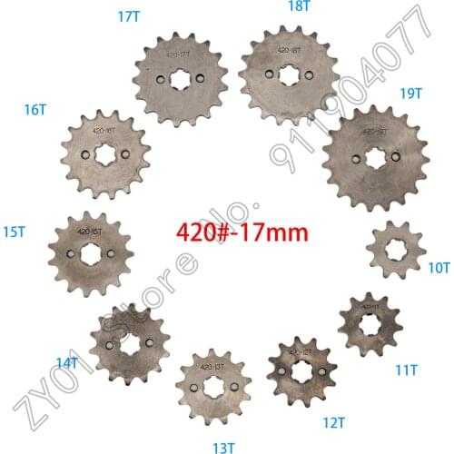 420 17mm 10T-19T Chain Front Engine Sprocket For KAYO BSE SSR SDG Dirt Pit Bike ATV Quad Go Kart Moped Buggy Scooter Motorcycle