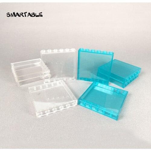 Smartable Transparent Window Frame 1x6x5 Blocks Parts MOC DIY House Toy Compatible All Brand 59350/59349 City Toy 10pcs/lot Gift