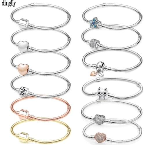 Dropshipping High Quality Snake Chain Bracelet Fit Diy Beaded Bracelets For Women Girls Fine Fashion Bangle Original Jewelry