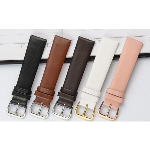 18MM 20MM 22MM smooth grain genuine leather watch band watch strap men and women straps
