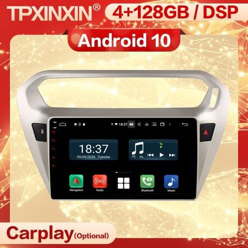 Carplay 2 Din Android Stereo Receiver For Citroen Peugeot 301 C Elysee 2014 2015 2016 2017 BT Radio Audio Video Player Head Unit