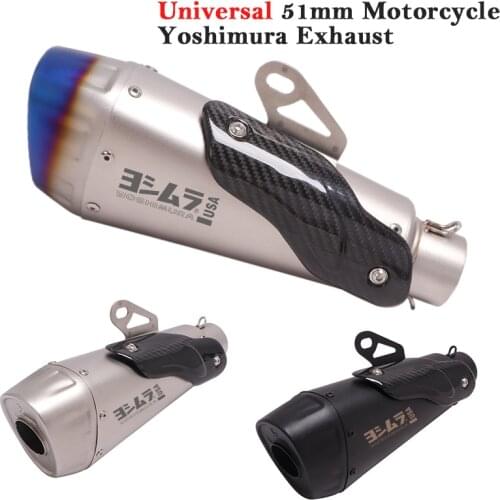 Universal Yoshimura Motorcycle Exhaust Pipe Escape Modified Motorbike Carbon Fiber Muffler For GSR750 R6 Z900 MT09 DUKE 690 R25