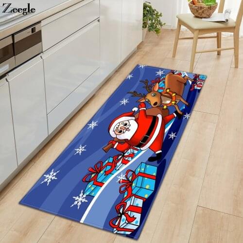 Zeegle Christmas Rugs and Carpets for Home Living Room Anti-slip Long Rectangle Kitchen Carpet Bedside Carpet Mat Kids Room Rug
