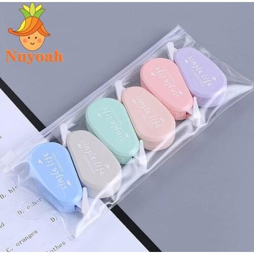 6 pcs/set Cute Mini Morandi Color Correction Tape Kawaii Small Portable Writing Correct Tape Tool School Student Stationery