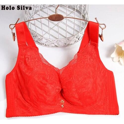 Widened shoulder strap women cotton bra 3/4 cup sexy embroidery underwire adjusted-straps ladies underwear push up bra 100 CDE