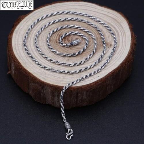 1.8MM 100% 925 Silver Link Necklace Sterling Silver Chain Necklace Taichi Yinyang Symbol Pendant Necklace