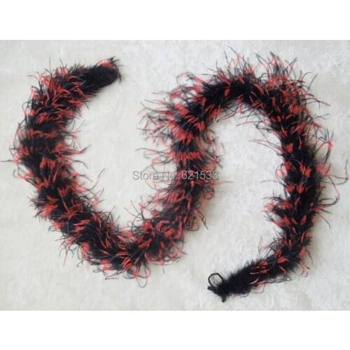 Black+Red 1 Ply Ostrich Feather Boa Scarf Prom Halloween Costumes Birthday Gifts Dancing Decorations