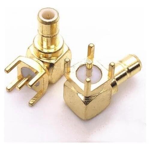 2pcs SMB Male Right Angle PCB Mount Solder RF Connector Adapters