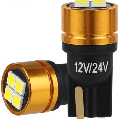 20pcs T10 W5W 194 168 12V 24V CANBUS Car LED Clearance Light Auto Interior Reading License Plate Lights Bulb 3030 4SMD White