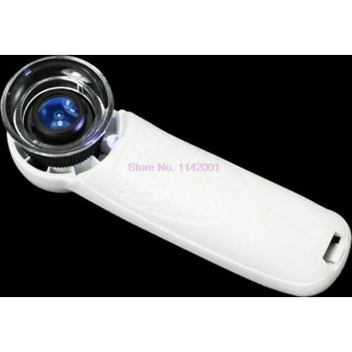 50pcs 45X Handheld Magnifier with LED Light Optical Glass Mirror Magnifier Reading Watch Repair Tool Portable Magnifier