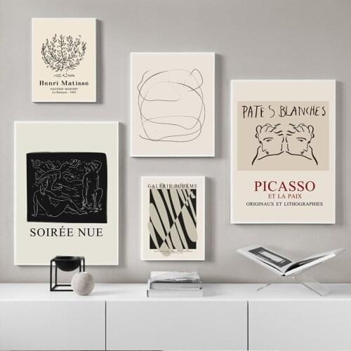 Abstract Canvas Painting Mural Picasso Matisse Girl Flower Nordic Posters and Prints Living Room Home Decor Mural