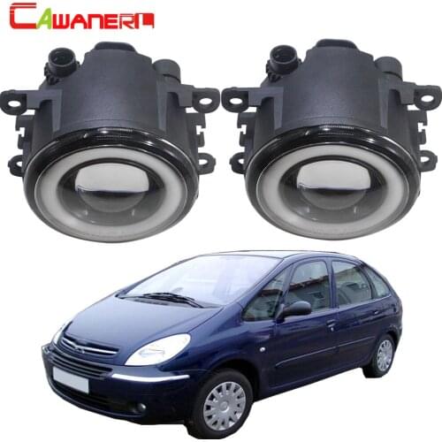 Cawanerl For Citroen Xsara Picasso MPV N68 1999-2015 Car 30W 3000LM COB LED Fog Light Angel Eye DRL Daytime Running Lamp H11 12V