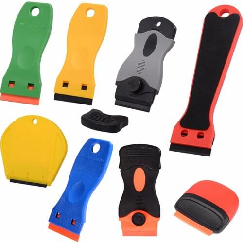 EHDIS Window Tint Squeegee Tools with Plastic Razor Blades Car Cleaning Sticker Glue Remover Decals Film Wrapping Scraper Shovel