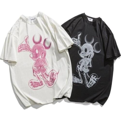 Disney Mickey Mouse Men T-shirt Summer Cartoon Anime T shirt Fashion Oversize Streetwear Casual Short Sleeve O-neck Male Tee Top