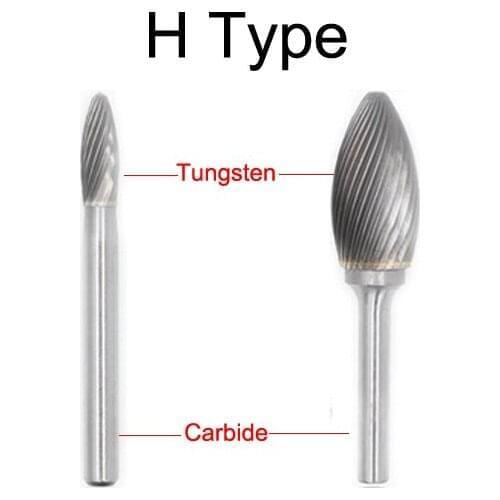 H1232M06 4334 12mm H1434M06 4335 14mm H10636M06 4336 16mm Oval Torch Tungsten H Type Single Groove Cut Grinding Rotary Rasp File