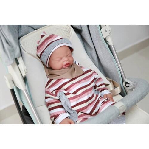 IVITA WB1517 48cm 3800g silicone dolls reborn Real toddler girl eyes closed juguetes soft realistic Collectible toys for Kids