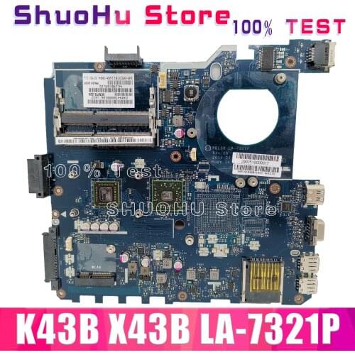 KEFU K43B Mainboard For ASUS X43B K43B K43BY Laptop Motherboard REV:1A Tested 100% Work Original Mainboard