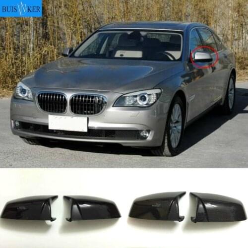 Side Wing Rearview Mirror Cover Cap For BMW 5 6 7 Series E60 E61 E63 E64 F01 F02-F04 F06 F07 F10 F11 F12 F13 Carbon Fiber Black