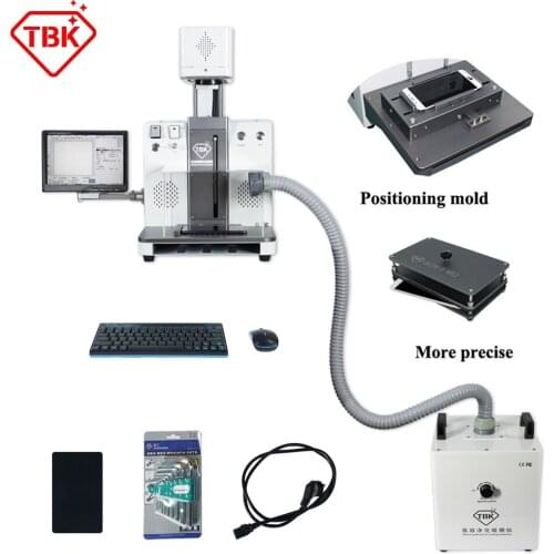 TBK 958C Laser Back Glass Separating Machine For iPhone X XR 12Pro Max Mobile Phone Repair Marking Engrave With Fume Extractor