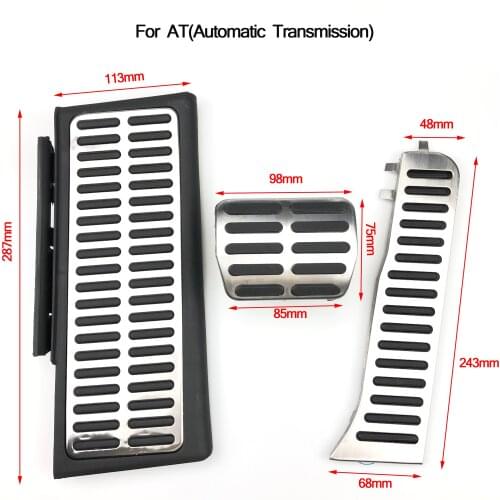 LHD Plate Stainless Manual Pedals Fuel Brake Footrest Pedal For Audi Q3 2012 2013 2014 2015 2016-2018 Replacement Pad