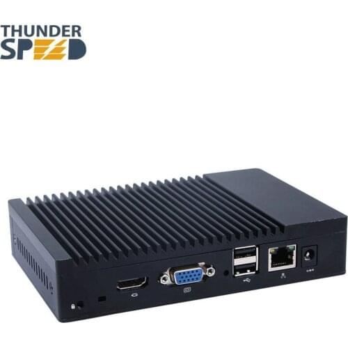 Newest 12v Quad Core Mini PC Windows10 Fanless Linux Ubuntu Win7 OS 2G RAM 32G SSD PXE Boot Vmware Citrix VGA HDMI Hot Sale