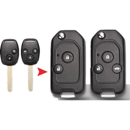 Car Modified Flip Folding Remote Key Shell Key Case for Honda FIT Jazz CRV HRV CITY Civic Accord Replacement Key Cover