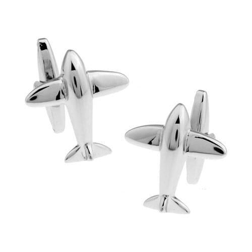 New Arrival High Quality Gifts for Men Designer Cuff links Copper Material Silver Color Aircraft Design CuffLinks Free Shipping