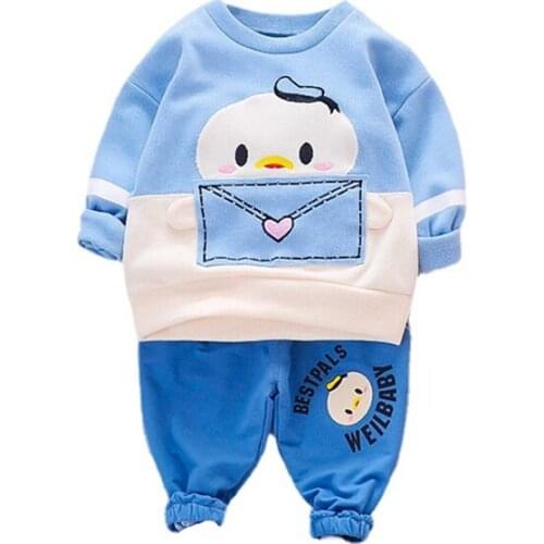 New Spring Autumn Baby Boy Girls Clothes Children Cotton Cartoon T Shirts Pants 2Pcs/sets Infant Kids Fashion Toddler Tracksuits