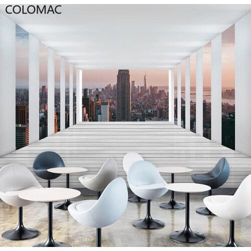 Colomac Custom Nordic 3d Space Visual Extension Wallpaper Living Room Sea Landscape Decorative Mural Wall Decor Drop Shopping