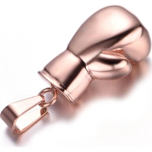 Rose gold Unisex Men Womens Boxing Glove 316L Stainless Steel Pendant