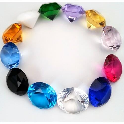Mixed Color 1pc Crystal Glass Diamond Paperweight Fengshui Crafts Home Wedding Decoration Souvenirs Quartz Ornaments