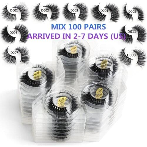 MAANGE Wholesale Lashes 20/30/50/100Pairs 3D Mink Eyelashes Makeup Natural Long with Custom Box In Bulk Makeup False Eyelashes