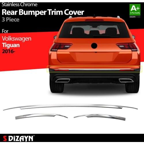 For Volkswagen Passat B8,5 Chrome Rear Bumper Trim Stainless Steel 3 Pcs Model Year 2019