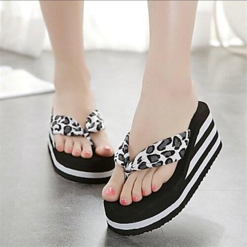 Girls Flip Flops Platform Slide Womens Casual Slipper Sandals Black Chunky Mules Summer Slippers Women Shoe Zapato De Leopardo