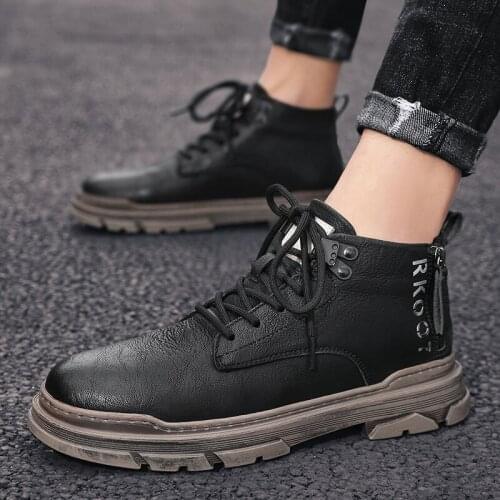 Warm Winter Men Boots Leather Ankle Boots Men Winter Shoes Men Casual Shoes