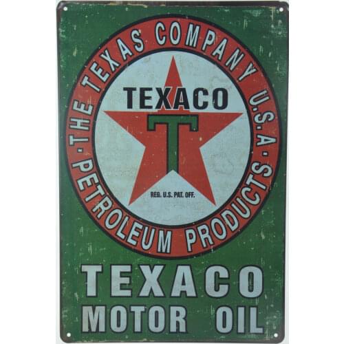 TEXACO Motor Oil Texas Petroleum Petrol Retro Metal Tin Sign Pub Bar Garage Decoration Tin Sign Shabby Chic Home Decor