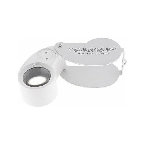 25mm Lens Jewelry Foldable Eye Loupe LED Magnifier Magnifying Glass 40X