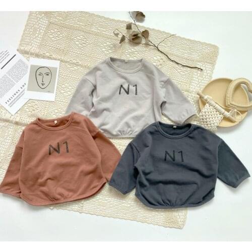 2020 Spring And Summer Sweater Loose-Fit-Shaped Children Hoodie Printed Lettered Bat Sleeve Hoodie