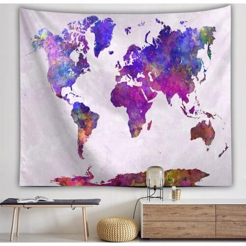 Vintage Wall Tapestry Map Printed Large Area Cover Hot Sale Bedroom Living Room Home Decor Functional Beach Towel Valance