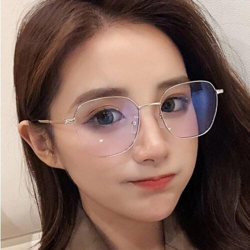 High Quality Anti Blue Light Glasses Filter Reduces Blocking Rays Radiation Computer Eyewear Women Oversized Metal Square