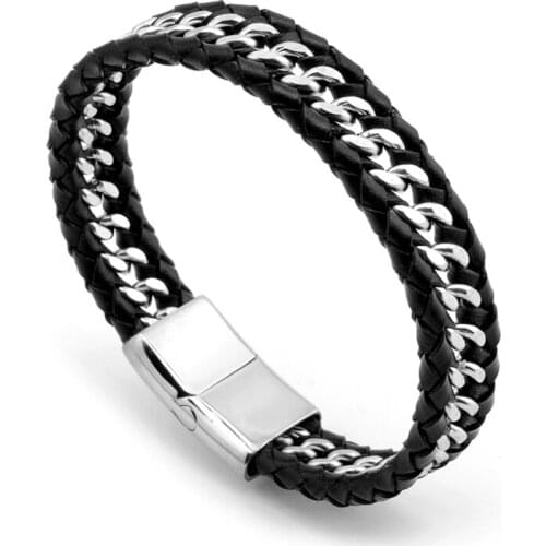 Men Jewelry Accessories Genuine Leather Bracelet For Women Charm Female Male Paired Friendship Wholesale Bangle
