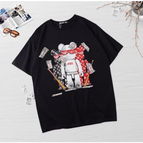 Women Summer Cartoon HD Print T-Shirt Woman Anime Robot Kawaii Graphic Broadcloth O-Neck Tees Clothes y2k Harajuku Crop Tops