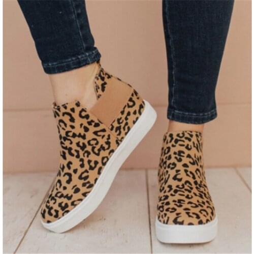 2021 Womens Wedge Sneaker Vulcanize Shoes Fashion Zip Leopard Increase Within New Fashion for Woman Vulcanize Shoes