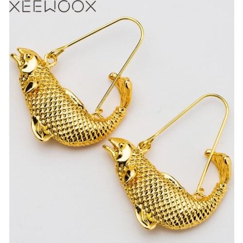 XEEWOOX 2019 New Gold Jewelry Cute Pisces Dangle Earrings For Women Earrings Fashion Jewelry Gift