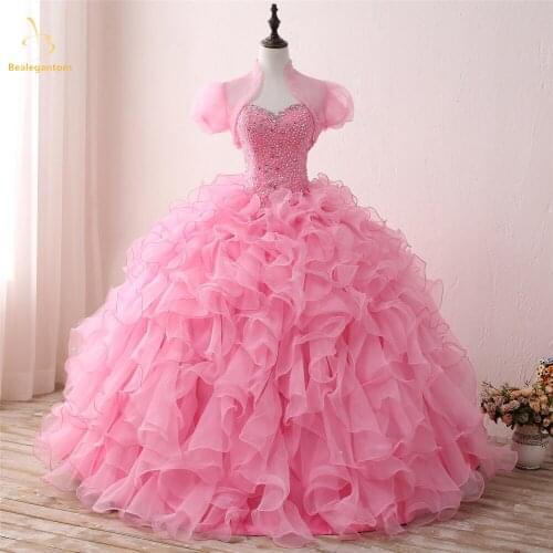 Bealegantom New Real Photo Sweetheart Quinceanera Dresses 2019 Ball Gown Beaded Sweet 16 Dress Vestidos De 15 Anos QA1306