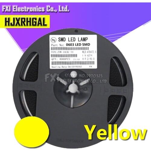 1Reel 4000pcs Yellow 0603 SMD LED diodes light Hot sale