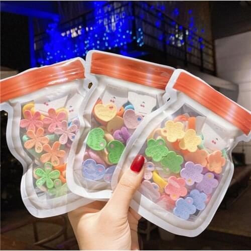 10/14 Pcs/Lot New Children Cute Candy Colors Soft Elastic Hair Bands Girls Lovely Scrunchies Rubber Bands Kids Hair Accessories