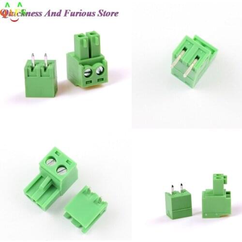 10 PCS 3.81mm 2pin Terminal Right angle plug type 300V 8A 3.81mm pitch connector pcb screw terminal block Good Quality Hot