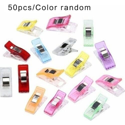 100Pcs Colorful Sewing Craft Quilt Binding Plastic Clips Clamps Pack For Patchwork Decoration Clamp Clothes Clip Sewing Tools